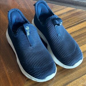 Kids Navy Blue Slip-On Sneakers